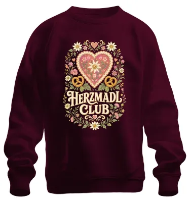 Obrázek produktu pro Herzmadl Club, , Edelweiss, Preclík, Kožená sukně, Mikina, Svetr, Burgundová barva, Velikost M