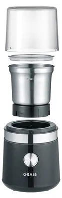 Produktbild von Graef CM 102, Mühle mit Schlagmesser, 85 g, Schwarz, Silber, Kunststoff, Edelstahl, 200 W, 230 V