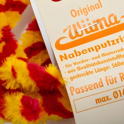 Produktbild von MZA Nabenputzringe - rot / gelb kompatibel mit Mokick - Radnabe Ø168 mm, 560 mm lang