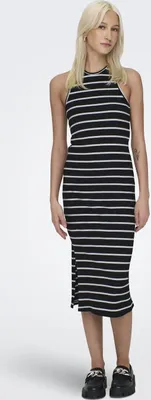 Produktbild von Only Mittellanges Kleid Damen ONLBELFAST STRIPE S/L MIDIDRESS JRS NOOS schwarz/weiß XS