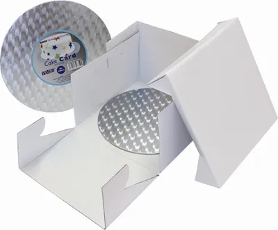 Obrázok produktu pre PME BCR866, Obal na tortu, Štvorec, Strieborná, Biela, Kartón, Kov, 22,8 cm, 228 mm