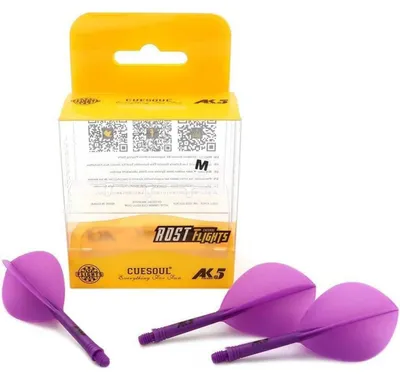 Productafbeelding van Geïntegreerde dartpijlen en flights, set van 3, paars, 74 mm