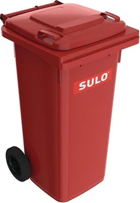 Image de 120 litres Sulo poubelle, poubelle, poubelle à déchets, grande poubelle rouge