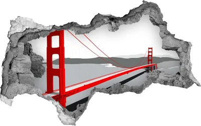 Produktbild von Selbstklebender Loch-3D-Aufkleber 95x73 cm Brücke in San Francisco