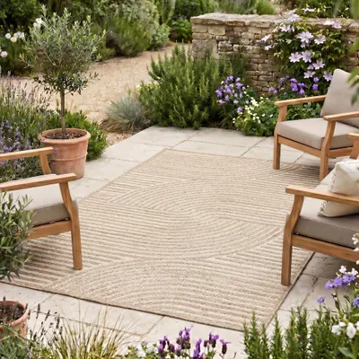 Produktbild von Volero - Teppich Modern - Nori Curves Taupe - 80x150 cm - Wohnzimmer, Esszimmer, Schlafzimmer - Boho, Industrielle, Ländlich, Modern, Skandinavisch, Retro