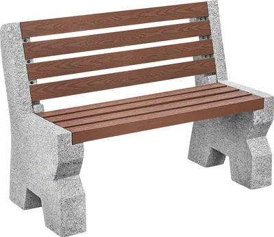 Produktbild von Dehner Gartenbank, 2-Sitzer, frostbeständig, 114 x 75 x 52 cm, Granit/WPC, grau/braun