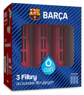 Zdjęcie produktu dla ZESTAW 3 filtry do butelki Dafi SOFT i SOLID FC Barcelona bordowy