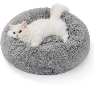 Produktbild von Hundebett Katzenbett Donut Kissen Ø 50 cm Hellgrau Waschbar
