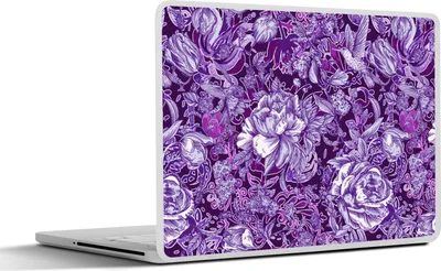 Produktbild von MuchoWow® Laptop Aufkleber Sticker Cover Kolibri - Rosen - Lila 30x21 cm - Sticker für Laptop - Selbstklebend