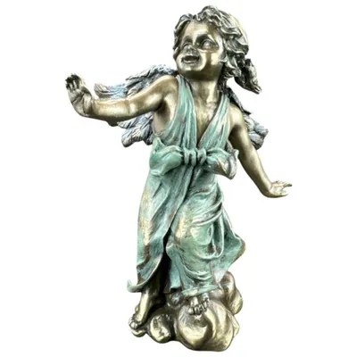 Image de Figurine d'ange gardien Veronese – Petit ange décoratif aspect bronze, statue d'ange, idée cadeau WU70499A4