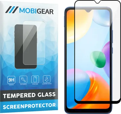 Produktbild von Mobigear Premium  Xiaomi Redmi 10C Panzerglas Gehärtetes Glas Displayschutz - Hüllenfreundlich - Schwarz