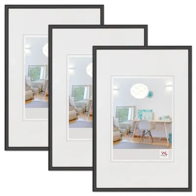 Produktbild von walther design Bilderrahmen schwarz 10x15 cm 3er Pack, New Lifestyle KV015B3