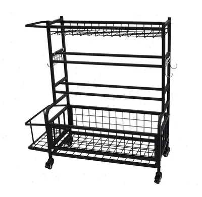 Immagine prodotto di Supporto per manubri - Porta manubri regolabile con ruote - 4 livelli per manubri e pesi - 4 ruote girevoli e bloccabili - Capacità massima di carico: 136 kg - Ideale per palestre domestiche e centri fitness - Colore: nero