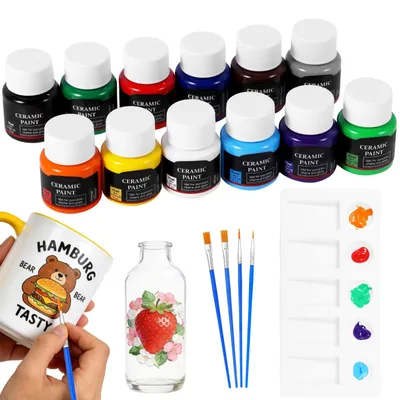 Obrázok produktu pre 12 farieb porcelánovej glazúry pre keramiku a sklo
