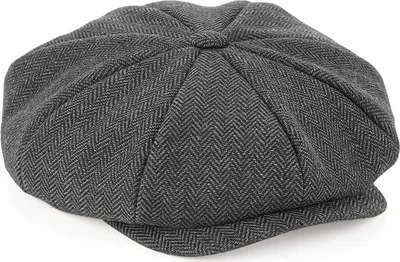 Produktbild von Beechfield B628 | Heritage Baker Boy Cap - Uni-Styling - Farbe: Charcoal Herringbone - Größe: L/XL