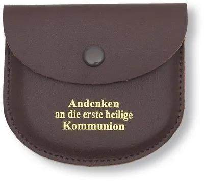 Produktbild von Rosenkranz Etui Leder braun Kommunion Geschenk 8 cm