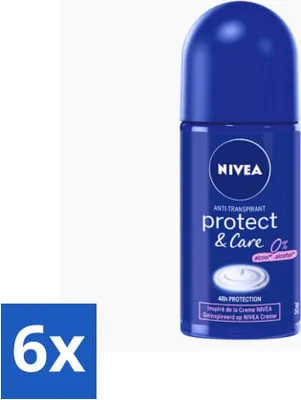 Obrázok produktu pre Nivea - Protect & Care - Dezodorant - Roll-On - 50 ml - ekonomické balenie - 6 kusov