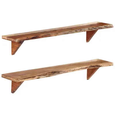 Immagine prodotto di The Living Store Mensola a muro 2 pz. 110x20x18 cm in legno massiccio di acacia