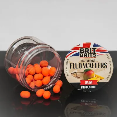 Immagine prodotto di BritBaits Fluo Wafters, forma a manubrio, gusto pesce-mango, 8 mm