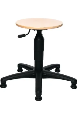 Produktbild von Topstar Drehhocker mit Gleitern Buche Sitz-Höhe 420-550mm Sitz-D.350mm - 72260   HO 1 G