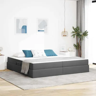 Image de Maison Exclusive - Lit coffre avec matelas gris foncé 200 x 200 cm