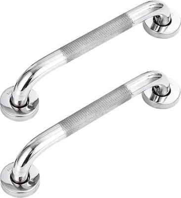 Produktbild von 2 Stück Haltegriff Dusche Edelstahl 304 mit Gerändelte Fläche,30cm Haltegriffe für Senioren, Duschgriff für Badewanne, WC, Badezimmer, Küche, Treppen