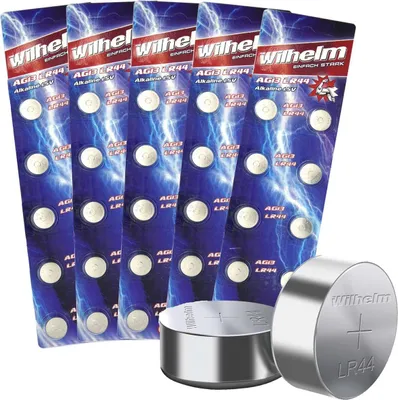 Produktbild von 50 x WilhelmAG 13 /147/LR44/SR44W/357/LR1154/V13GA Qualitätsbatterien 1,5 V Alkaline