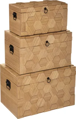 Obrázek produktu pro Sada úložných boxů, MDF, 3 rozměry krabic