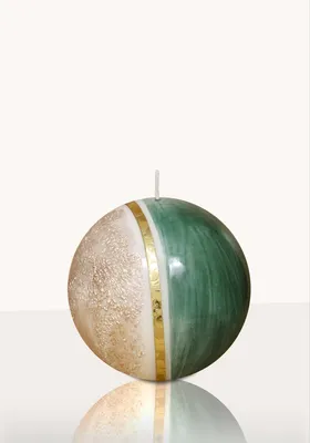 Produktbild von Designkerze Atica  Kugelkerze Waldgrün 100 mm