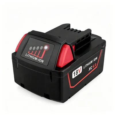 Immagine prodotto di Milwaukee 18V 6Ah batteria di ricambio, batteria agli ioni di litio per utensili elettrici, compatibile con il sistema di batterie Milwaukee M18
