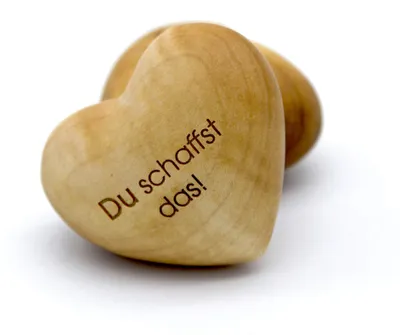 Holzherz 'Du schaffst das!' 6,5x5,5 cm handgefertigt