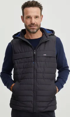 Produktbild von FQ1924 FQDanial Herren Weste Steppweste Outdoor Weste Leicht gesteppte Winterweste mit Kapuze Regular Fit