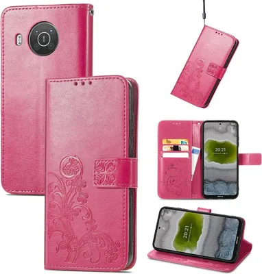 Produktbild von König Design Hülle kompatibel mit Nokia X10 Kunstleder Handyhülle - Handy Case Magenta
