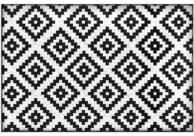 Zdjęcie produktu dla Dywan zewnętrzny, płaskotkany, dwustronny, wykonany z przetworzonego tworzywa sztucznego, 50 x 80 cm, nowoczesny, designerski wzór