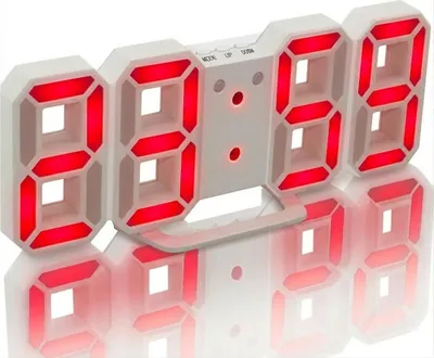 Produktbild von Digitale LED-Uhr mit rotem Licht – mit Batterie (inkl.) oder USB (exkl.) – Tischuhr für Schlafzimmer – Spielzimmer – 24 x 9,4 x 1,7 cm – W1005RD