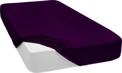 Produktbild von Spannbettlaken Jersey Spannbetttuch 100% Baumwolle Bettlaken Spannbettuch Laken 28 Farben, Größe:70 x 140 cm, Farbe:Violett