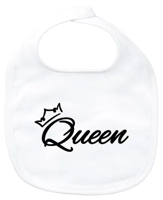 Produktbild von Huuraa Baby Lätzchen Queen Krone White Klettverschluss  Baumwolle Latz Geschenkidee