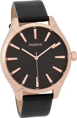 Produktbild von Oozoo Leder Damen Uhr Analog Quarzuhr Armband schwarz Timepieces D2UOC9689A