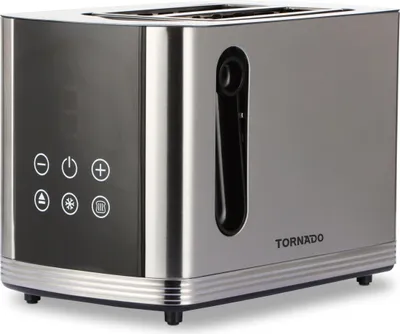 Produktbild von Tornado Toaster, gebürsteter Edelstahl, elektronisches Display, 2 Scheiben (100x100), 800W, Selbstzentrierung, elektronische Bräunung