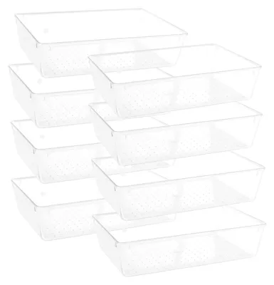 Image de Omgoods - Lot de 8 organisateurs transparents pour tiroirs, idéaux pour la cuisine et la salle de bain