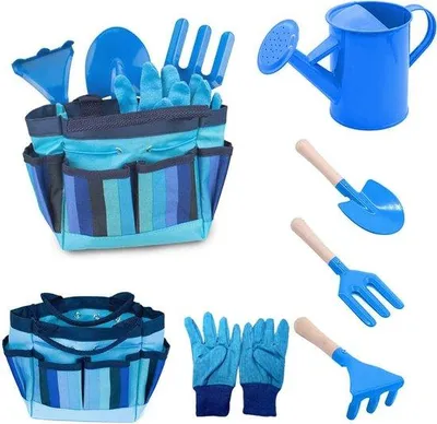 Produktbild von Kinder-Tüngerei-Satz, 6-teilig, mit Schlauch, Gartenhandschuhe, Schaufel, Hacke, Spaten
