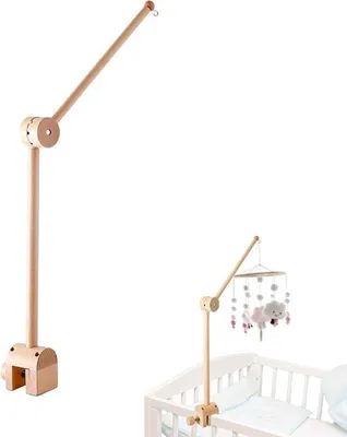 Image de Support en bois réglable pour lit bébé