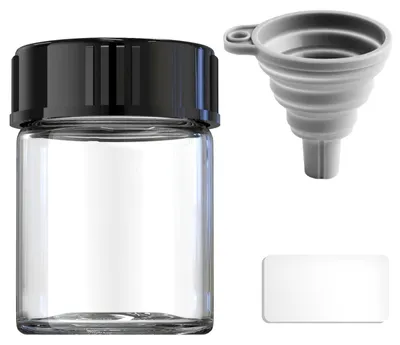 Image de Flacons en verre avec bouchon noir, contenance 15 ml