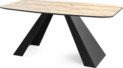 Obrázek produktu pro Jídelní stůl Monte v moderním stylu, obdélníkový stůl - rozkládací ze 180 cm na 220 cm, kovové nohy s práškovým nástřikem - 180 x 90 cm - dub Craft
