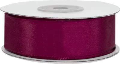 Produktbild von Satinband 25mm x 25m Rolle Weinrot / Bordeaux