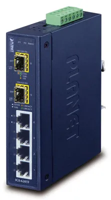 Produktbild von Planet IGS-620TF Industrie-Switch, 4x 10/100/1000Base-T, 2x 100/1G/2.5GBase-X SFP, -40+75°C