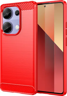 Produktbild von Hülle für Xiaomi Redmi Note 13 Pro 4G Carbon-Faser Weich TPU Silikon Stoßfest Handyhülle Rot