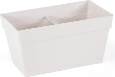 Obrázek produktu pro Sada 2 elegantních květináčů s odtokem v krémové barvě, 30 x 17 cm, pro vnitřní i venkovní použití, odolné proti UV záření, mrazuvzdorné