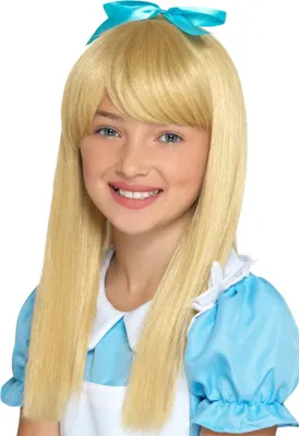 Produktbild von Pruik Alice in Wonderland Blond met Strik, Kind