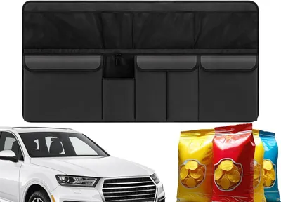 Immagine prodotto di Organizzatore per il bagagliaio dell'auto - Borsa portaoggetti per auto - Sistema di organizzazione per auto - Tessuto Oxford impermeabile - 105x51 cm - Nero